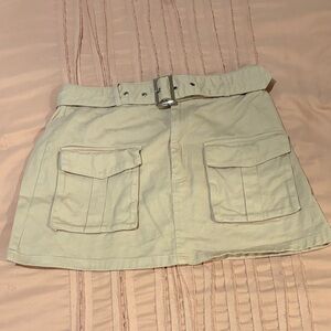 SHEIN Beige Mini Skirt with Belt